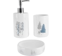 Набор для ванной Arya home Larch 3 предмета, белый 8680943221025