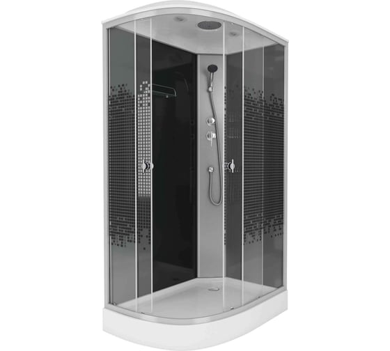 Душевая кабина Niagara NG-4512-14L BLACK (1200x800x2150) низкий поддон (13см) стекло мозаика, 3 места 45121453L
