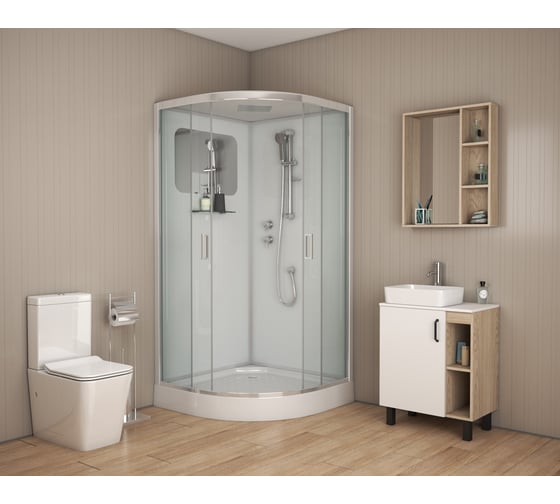 Душевая кабина Niagara NG-6001-01 (900x900x2100) низкий поддон (16 см) стекло прозрачное, 4 места 60010114
