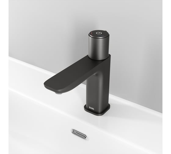 Смеситель для умывальника с инновационным управлением IDDIS Slide Push Control, графит SLIGMBTi01