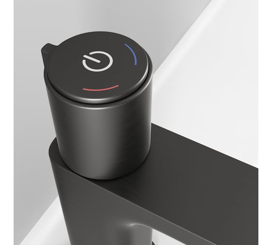 Смеситель для умывальника с инновационным управлением IDDIS Slide Push Control, графит SLIGMBTi01