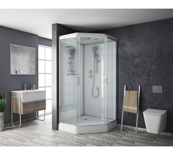 Душевая кабина Niagara NG-6002-01D (1000x1000x2200) низкий поддон(16 см) стекло прозрачное,, 4 места 60020114D