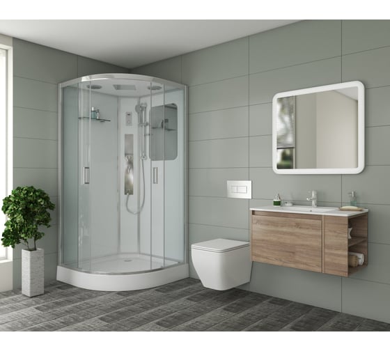 Душевая кабина Niagara NG-6002-01G (1000x1000x2100) низкий поддон(16 см) стекло прозрачное, 4 места 60020114G
