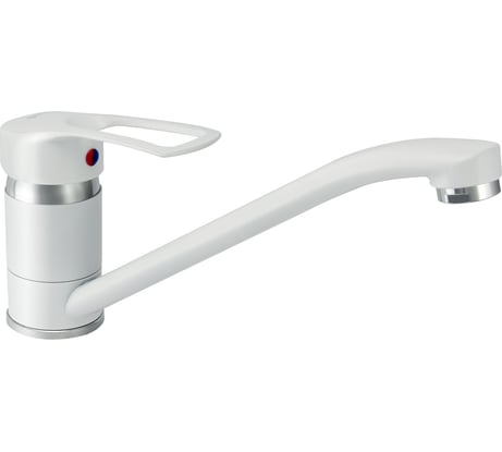 Одноручный смеситель для мойки Juguni Luxe с поворотным изливом, картридж 40 мм, белый 0402.446