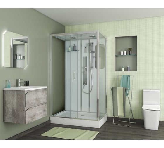 Душевая кабина Niagara NG-6012-01GQL (1200x800x2100) низкий поддон (16 см) стекло прозрачное, 5 мест 60120114GQL