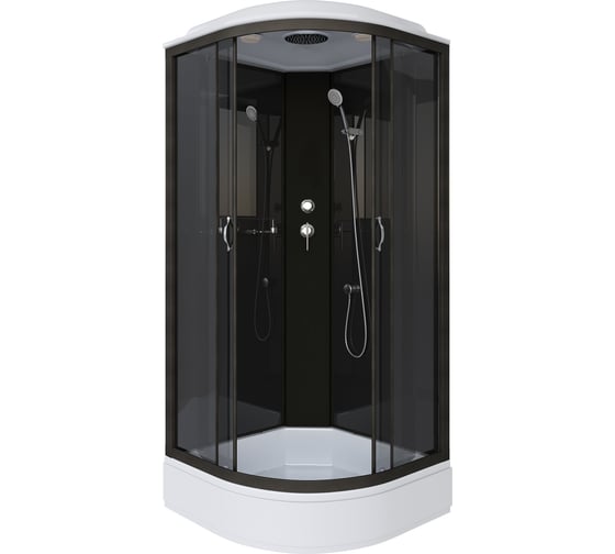 Душевая кабина Niagara NG-6501-14 (900x900x2150) низкий поддон (26см) стекло тонированное, алюм черный 4 места 65011434 1