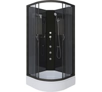 Душевая кабина Niagara NG-6501-14BKG (900x900x2000) средний поддон(26см) стекло тонированное, алюм черный 4 места 65011434BKG