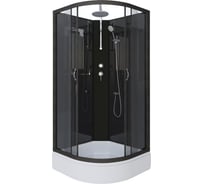 Душевая кабина Niagara NG-6501-14BKT (900x900x2100-2400) средний поддон (26см) стекло тонированное, алюм черный 4 места 65011434BKT