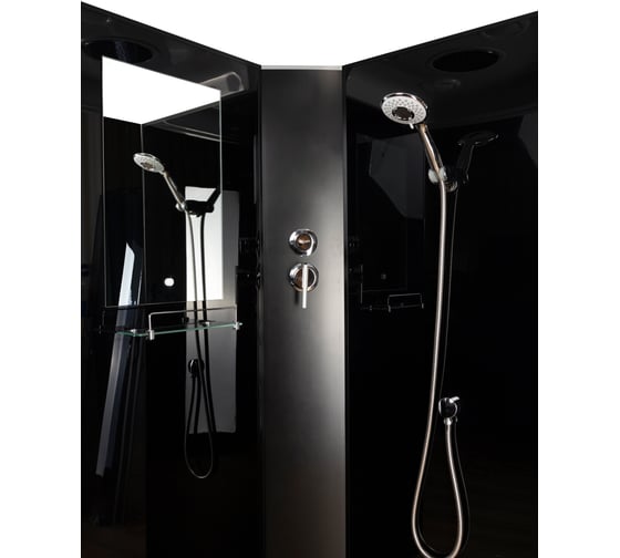 Душевая кабина Niagara NG-6501-14BKT (900x900x2100-2400) средний поддон (26см) стекло тонированное, алюм черный 4 места 65011434BKT