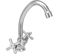 Смеситель для мойки Istok life двуручный, с поворотным изливом, керамическая кран-букса, гайка 0402.437