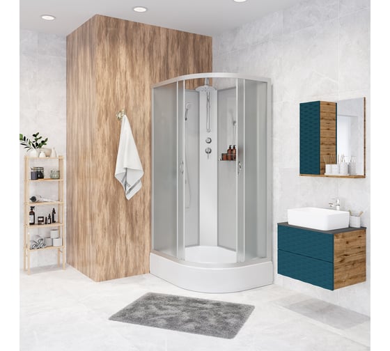 Душевая кабина NIAGARA NG-33094-14LBKT (1000x900x2100-2400 мм), средний поддон (26 см), стекло матовое 330944LBKT