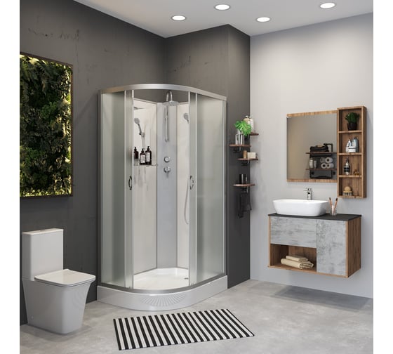 Душевая кабина NIAGARA NG-3312-14RBKT (1200x800x2100-2400 мм), низкий поддон (13 см), стекло матовое 33121423RBKT