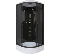 Душевая кабина Niagara NG-6501-14F (900x900x2150) средний поддон (26см) стекло тонированное, алюм черный 4 места 65011434F