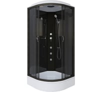 Душевая кабина Niagara NG-6501-14G (900x900x2150) средний поддон(26см) стекло тонированное, алюм черный 4 места 65011434G