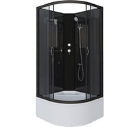 Душевая кабина Niagara NG-6508-14BK (900x900x2000) высокий поддон(40см) стекло тонированное, алюм черный 4 места 65081434BK