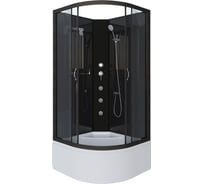 Душевая кабина Niagara NG-6508-14BKG (900x900x2000) высокий поддон(40см) стекло тонированное, алюм черный 4 места 65081434BKG