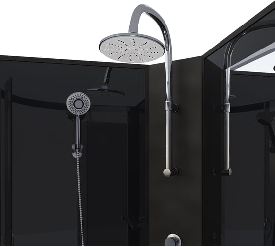 Душевая кабина Niagara NG-6508-14BKT (900x900x2100-2400) высокий поддон (40см) стекло тонированное, алюм черный 4 места 65081434BKT