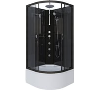 Душевая кабина Niagara NG-6508-14BKTG (900x900x2100-2400) высокий поддон (40см) стекло тонированное, алюм черный 4 места 65081434BKTG