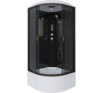 Душевая кабина Niagara NG-6508-14P (900x900x2150) высокий поддон (40 см) стекло тонированное, алюм черный 4 места 65081434P