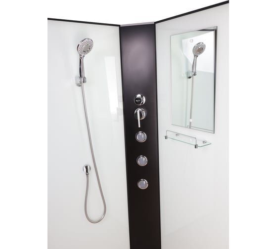 Душевая кабина Niagara NG-6703-14BKG (800x800x2000) средний поддон (26см) стекло прозрачное, черные профиля 4 места 67031414BKG