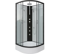 Душевая кабина Niagara NG-6703-14BKTG (800x800x2100-2400) средний поддон (26см) стекло прозрачное, черные профиля 4 места 67031414BKTG