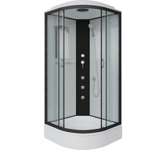 Душевая кабина Niagara NG-6703-14G (800x800x2150) средний поддон (26см) стекло прозрачное, черные профиля 4 места 67031414G