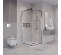 Душевое ограждение NIAGARA 100*100*195 мм, квадрат, раздвижная, хром, стекло прозрачное, 1 место NG-6635-34