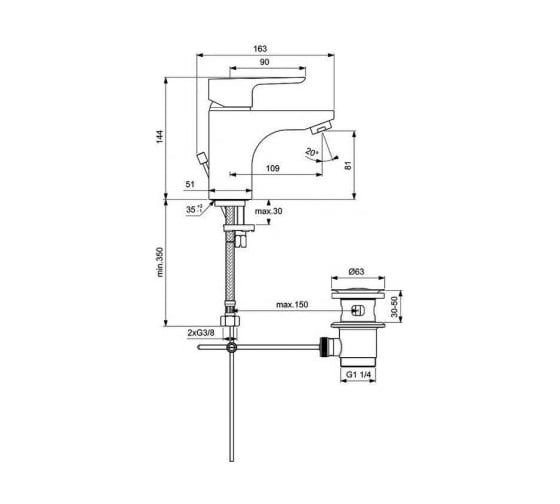 Смеситель для раковины IDEAL STANDARD B0704AA Ceraplan III Grande 00000034848