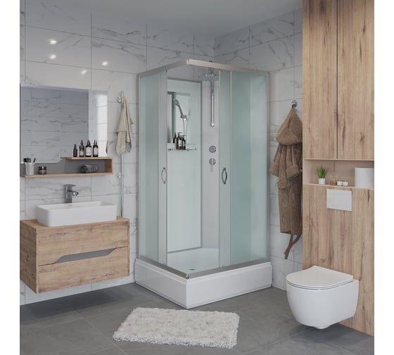 Душевая кабина NIAGARA NG-33984-14QBKT (900x800x2100-2400 мм), средний поддон (26 см), стекло матовое 339844QBKT