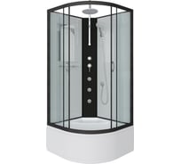 Душевая кабина Niagara NG-6708-14BKTG (900x900x2100-2400) высокий поддон (40см) стекло прозрачное, черные профиля 4 места 67081414BKTG