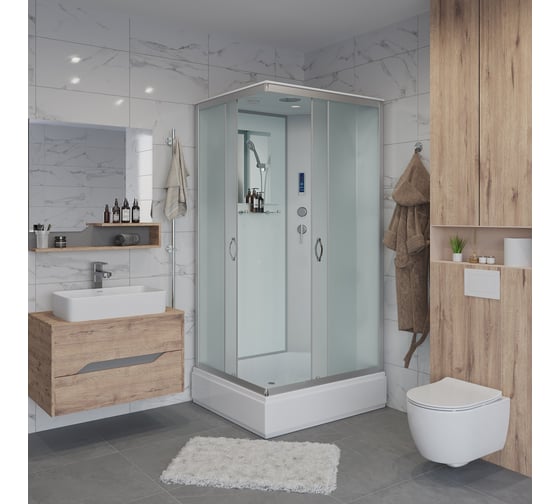 Душевая кабина NIAGARA NG-33984-14QP (900x800x2150 мм), средний поддон (26 см), стекло матовое 339844QP