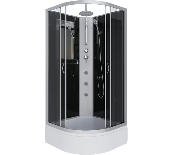 Душевая кабина NIAGARA NG-3502-14BKTG (1000x1000x2100-2400 мм), средний поддон (26 см), стекло тонированное 35021434BKTG