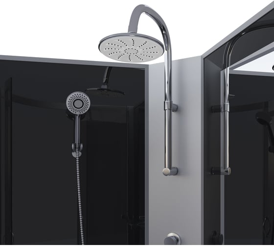 Душевая кабина NIAGARA NG-3502-14BKTG (1000x1000x2100-2400 мм), средний поддон (26 см), стекло тонированное 35021434BKTG