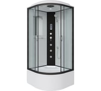 Душевая кабина Niagara NG-6708-14F (900x900x2150) высокий поддон(40см) стекло прозрачное, черные профиля 4 места 67081414F
