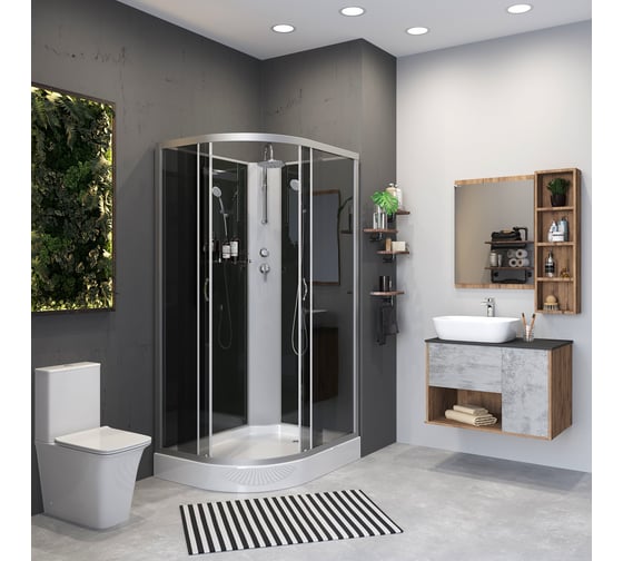 Душевая кабина NIAGARA NG-3512-14RBKT (1200x800x2100-2400 мм), низкий поддон (13 см), стекло тонированное 35121433RBKT