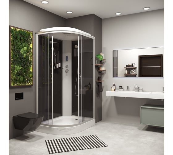 Душевая кабина NIAGARA NG-3512-14RP (1200x800x2150 мм), низкий поддон (13 см), стекло тонированное 35121433RP