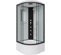 Душевая кабина Niagara NG-6708-14G (900x900x2150) высокий поддон (40 см) стекло прозрачное, черные профиля 4 места 67081414G