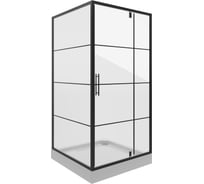 Душевое ограждение NIAGARA NG-0200-08 BLACK 1000x1000x1950 мм, квадрат, дверь распашная, 1 место _02000831BLACK
