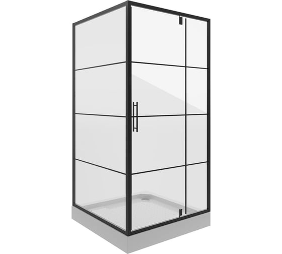 Душевое ограждение NIAGARA NG-0280-08 BLACK 800x800x1950 мм, квадрат, дверь распашная, 1 место _02800831BLACK