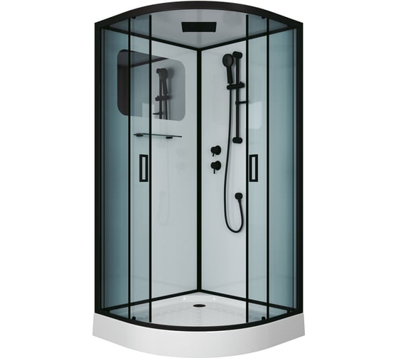 Душевая кабина Niagara NG-6902-01 BLACK (1000x1000x2100) низкий поддон (16 см) стекло тонированное,, 4 места 69020134BLACK
