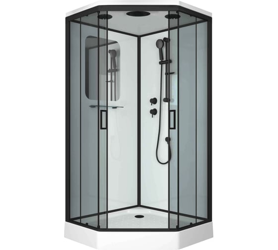 Душевая кабина Niagara NG-6902-01D BLACK (1000x1000x2200) низкий поддон (16 см) стекло тонированное, 4 места 69020134DBLACK