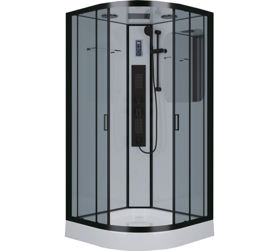 Душевая кабина Niagara NG-6901-01G BLACK (900x900x2100) низкий поддон (16 см), стекло тонированное, 4 места 69010134GBLACK