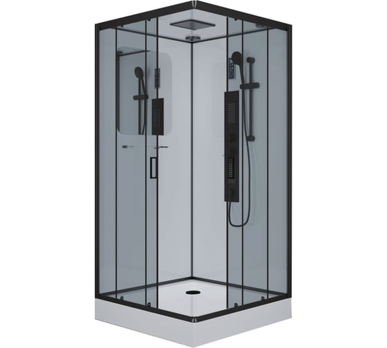 Душевая кабина Niagara NG-6902-01GQ BLACK (1000x1000x2100) низкий поддон (16 см) стекло тонированное, 4 места 69020134GQBLACK 1