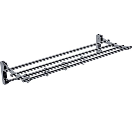 Полка-решетка с держателем для полотенец и крючками HAIBA хром HB806