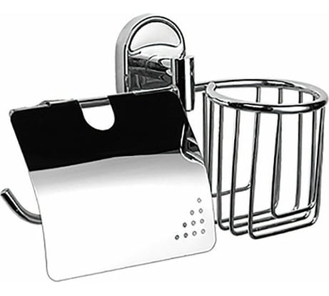 Настенный держатель для туалетной бумаги и освежителя воздуха HAIBA металлический, хром HB1903-1 541172