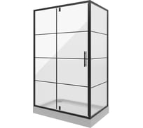 Душевое ограждение NIAGARA NG-0220-08 BLACK 1200x800x1950 мм, прямоугольник, дверь распашная, 1 место _02200832BLACK