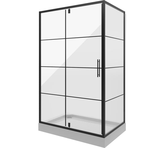 Душевое ограждение NIAGARA NG-0220-08 BLACK 1200x800x1950 мм, прямоугольник, дверь распашная, 1 место _02200832BLACK 1