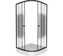 Душевой уголок NIAGARA NG-003-14BLACK 800x800x1950 мм, низкий поддон 13 см, стекло мозаика _0031452B