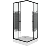 Душевой уголок NIAGARA NG-009-14Q BLACK 900x900x1950 мм, низкий поддон 13 см, стекло мозаика _0091452QB