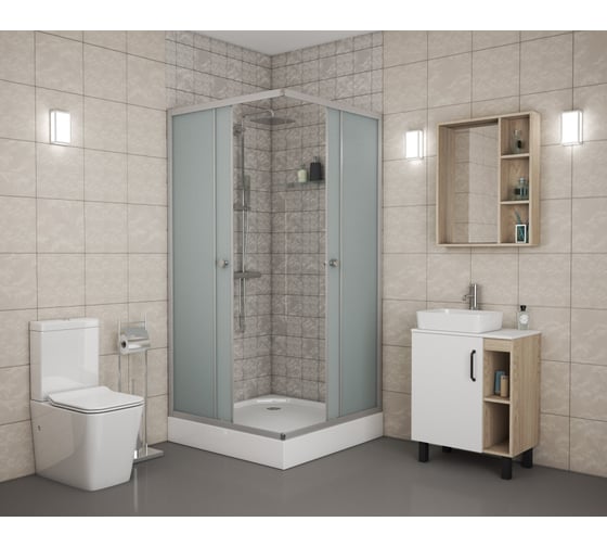 Душевой уголок NIAGARA NG-009-14Q 900x900x1950 мм, низкий поддон 13 см, стекло матовое _0091422Q